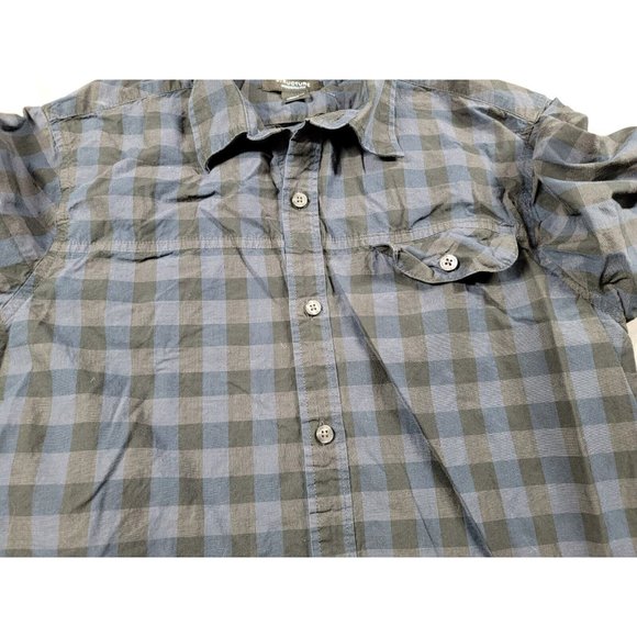 Structure Mens blue, black Medium Modern Fit Long Sleeve Button Down plaid Shirt - Picture 4 of 5